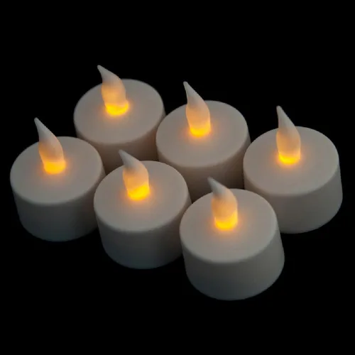 Vista 4 de CD-RC-6ST-A - Velas eléctricas LED recargables, sin llama, parpadeantes, juego de 6, color ámbar