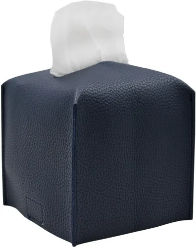 Vista 19 de Livelab Funda para caja de pañuelos, cuadrada, decorativa, de piel sintética, soporte para caja de pañuelos moderna, organizador de papel facial