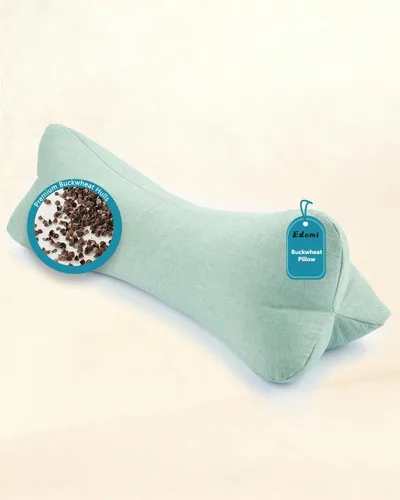Vista 15 de Almohada cervical de cuello redondo de trigo sarraceno, soporte cervical para personas que duermen de lado y espalda con funda extraíble lavable