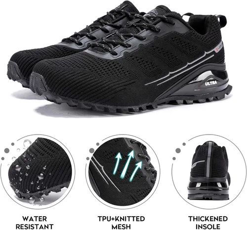 Vista 5 de Kricely Tenis de correr para hombre para caminar senderismo tenis para hombre tenis cruzado tenis al aire libre calzado casual para entrenamiento