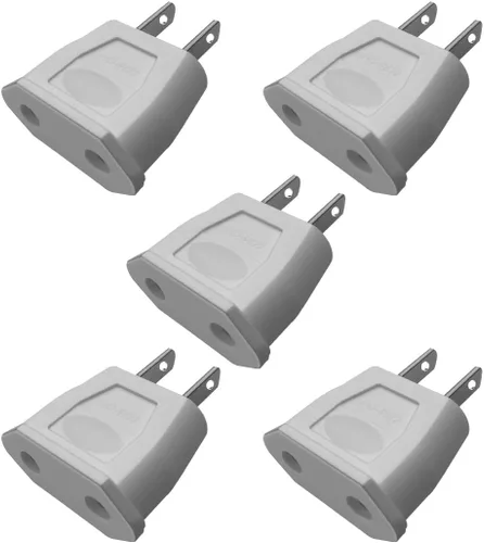Vista 8 de 5 unids negro UE 0.2 in socket a USA viaje enchufe de alimentación Negro-5 piezas