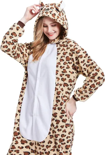 Vista 5 de Pijama mameluco para adultos, disfraz unisex de animales de Halloween, ropa de dormir para hombres y mujeres, traje de cosplay cómodo y divertido