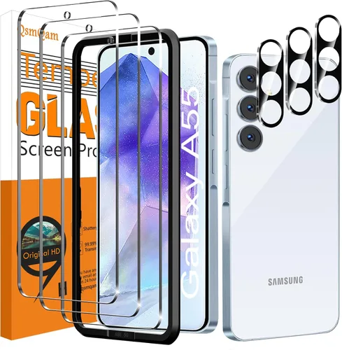 Vista 11 de QsmQam Paquete de 3 Protectores de Pantalla para iPhone 17 de 6.3 Pulgadas + 1 Paquete de Protector Individual de Lente de Cámara, Vidrio Templado