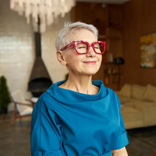 Vista 2 de OCCI CHIARI Gafas de lectura cuadradas de gran tamaño para mujer, retrogruesas, cómodas