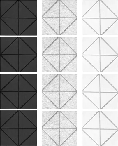 Vista 8 de Pack of 12 Foam Panels Soundproof Wall Acoustics Tiles Polyester Texture Sound Absorbing for Studios Flame Retardant Acoustics Materials White