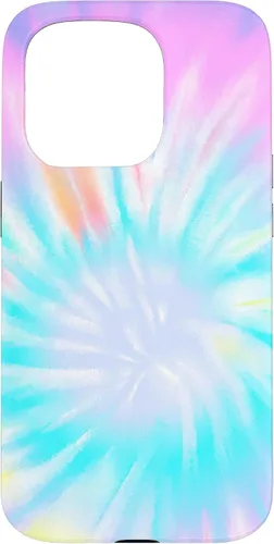 Vista 14 de iPhone 16 Tie Dye Colorful Rainbow Swirl Abstract Design Case