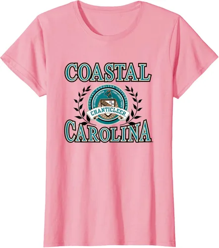 Vista 8 de Coastal Carolina Chanticleers Laurels - Camiseta con logotipo, Blanco