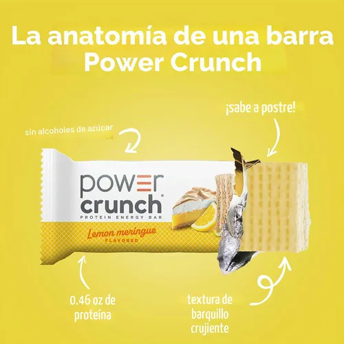 Vista 3 de Power Crunch Barras de proteína de limón, merengue de limón, 12