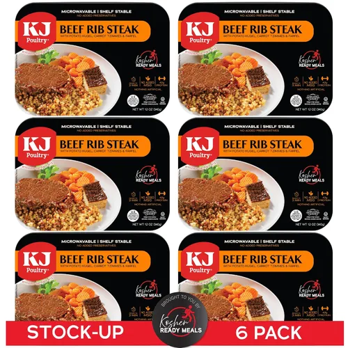 Vista 12 de KJ Poultry Comidas preparadas Kosher – Carne de carne y kugel de ternera, comidas de carne MRE listas para comer, comida de shabbos (paquete de 1)