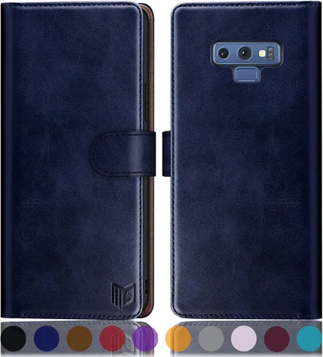 Vista 15 de SUANPOT Funda de piel tipo cartera para Samsung Galaxy Note 9 de 6.4 pulgadas con bloqueo RFID, soporte para tarjetas de crédito, funda con tapa