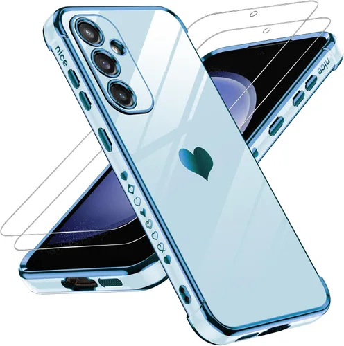 Vista 129 de LeYi Funda para Motorola-G 2025: Love Heart Plating Luxury, Negro