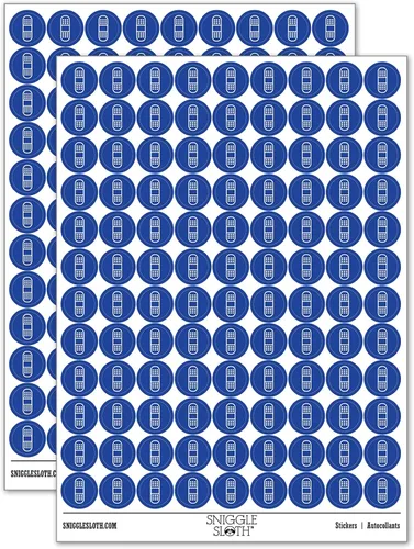 Vista 6 de Vendaje de lesiones médicas más de 200 pegatinas redondas - acabado brillante - tamaño de 0.50 pulgadas - negro