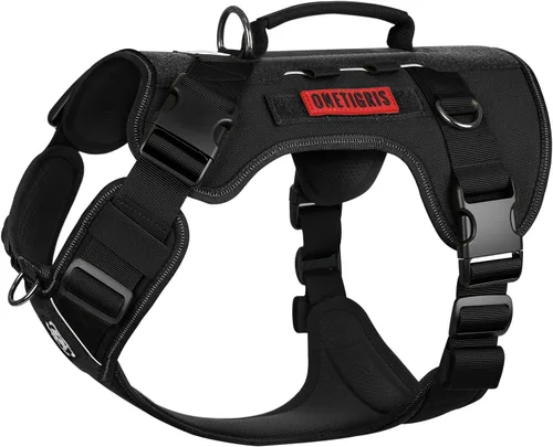 Vista 11 de OneTigris Arnés táctico sin tirones para perros pequeños, chaleco reflectante K9 de fácil control con paneles de gancho y bucle, arnés ajustable