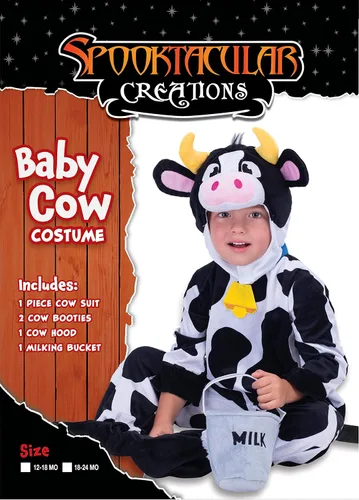 Vista 2 de Spooktacular Creations Disfraz de vaca bebé bonito conjunto de lujo para niños disfraz de fiesta de granja de Halloween