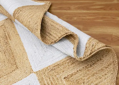 Vista 120 de Natural Jute Collection - Alfombra rectangular de 2 x 3 pies, alfombra de yute trenzada a cuadros multicolor de 0.27 pulgadas de grosor, ideal