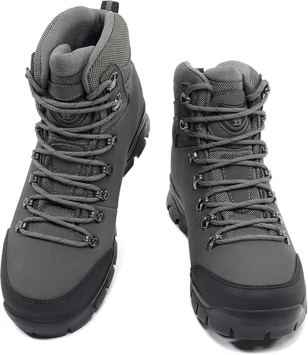 Vista 2 de CAMEL CROWN Botas de senderismo para hombre, de cuero auténtico