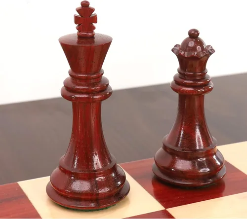 Vista 4 de Royal Chess Mall - Juego de piezas de ajedrez profesional Staunton de 3.9" - Madera de Budrose ponderada