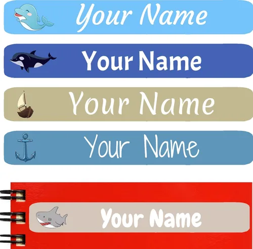 Vista 17 de 100 etiquetas de nombre personalizadas para niños, suministros escolares, calcomanías de nombre personalizadas para niños, impermeables, para Camión