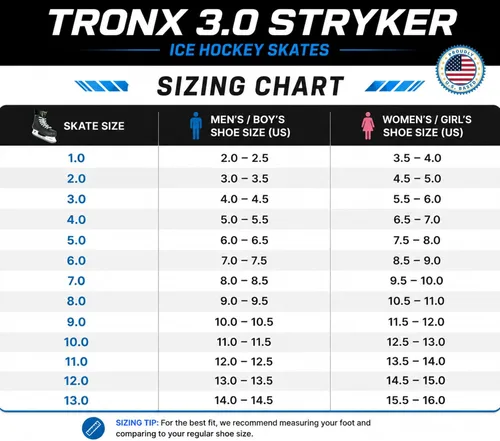 Vista 3 de TronX Stryker 3.0 Patines de Hockey sobre Hielo para Adultos Senior, Hombres, Mujeres, Junior y Niños, Nuevo