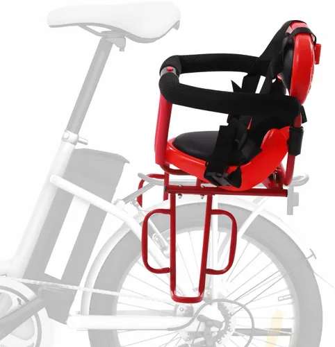 Vista 10 de Futchoy Asiento de bicicleta para niños, asiento trasero para bicicleta infantil, asiento trasero para niños con reposabrazos antideslizantes