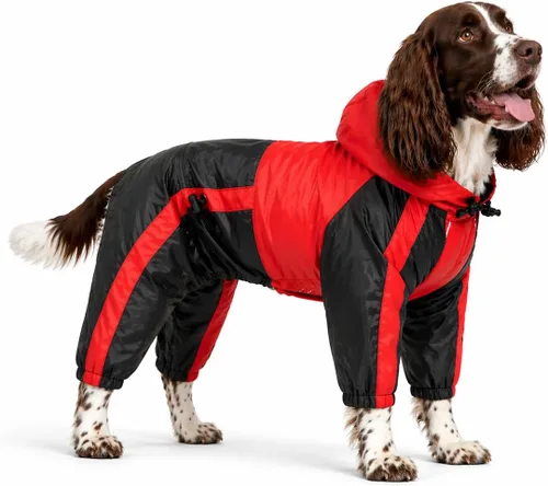 Vista 36 de Ropa para mascotas, abrigo impermeable de nailon para mascotas, chaqueta de lluvia adorable con capucha perfecta para razas de perros pequeños, Verde