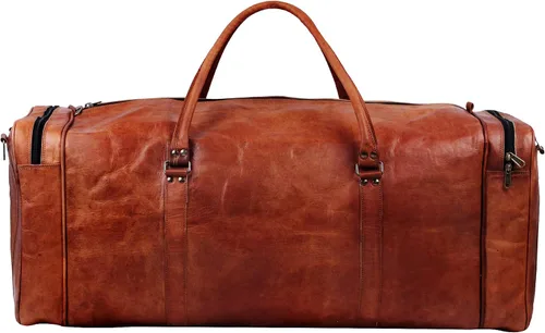 Vista 7 de Bolsas grandes de cuero para hombres de 30 pulgadas Una bolsa de viaje de cuero perfecta para hombres y mujeres Bolsa de cuero de gran