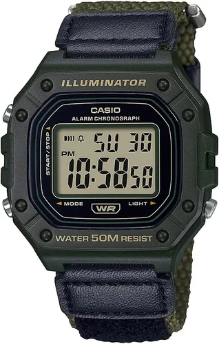 Vista 4 de Casio W218H Series Men’s Digital Watch 50M WR 1/100 Second Stopwatch 100 SEC Chronograph LED Backlight Countdown Timer Daily Alarm
