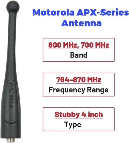 Vista 2 de NAR6595A Antena GPS Stubby 4 pulgadas SMA hembra 764-870 MHz reemplazo para Motorola APX 6000 6000XE 7000 8000XE SRX 2200 DP Series Radio de dos vías