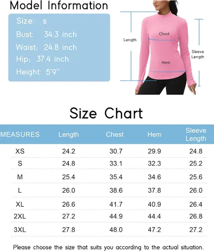 Vista 7 de THE GYM PEOPLE Camisas de forro polar de cuello alto falso de capa base, camisetas de entrenamiento de manga larga con agujero para el pulgar