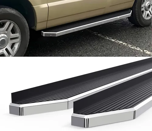Vista 4 de HD Ridez Estribo de estilo plano de 6 pulgadas pulido compatible con Ford Explorer Mercury Mountaineer 2002-2005 4 puertas