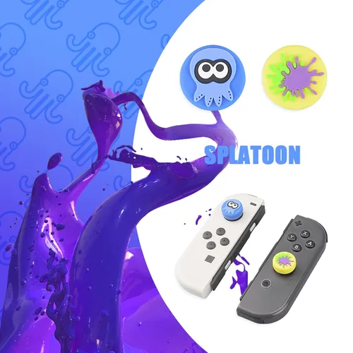 Vista 7 de Switch Case Compatible with Nintendo Switch(Splatoon 3),Switch Case Cover with Screen Protector,Playstand, Thumb Grip Caps for Nintendo Switch