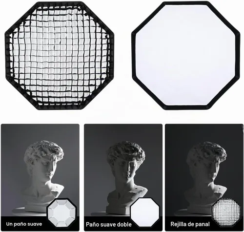 Vista 2 de Godox FW95 Ventana difusora octogonal de 37 pulgadas/95 cm con rejilla de panal y bolsa para flash Speedlight (montura Bowens)