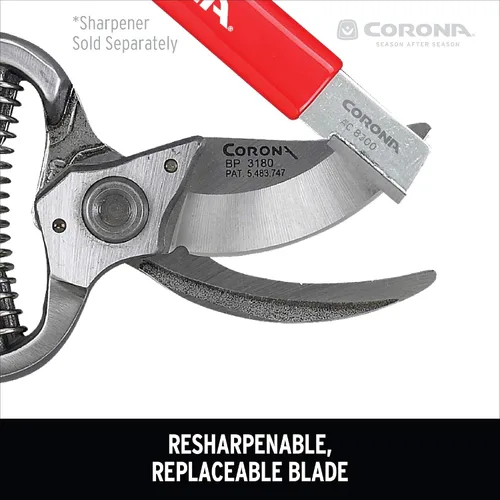 Vista 3 de Corona BP 3180D Podador clásico forjado de bypass con capacidad de corte de 1 pulgada, 1", Rojo & NISAKU NJP650 El original cuchillo japonés