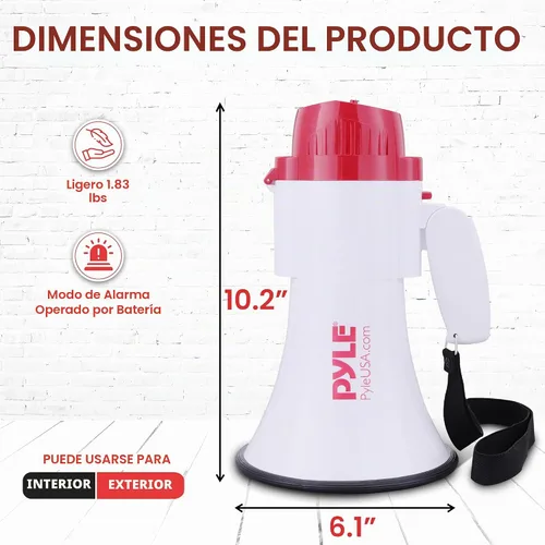 Vista 2 de Pyle-Pro PMP35R megáfono profesional con sirena y grabadora de voz