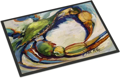 Vista 89 de Caroline's Treasures JMK1017JMAT - Tapete de caza de rana garza azul, 24 x 36 pulgadas, tapete para puerta delantera, interior y exterior