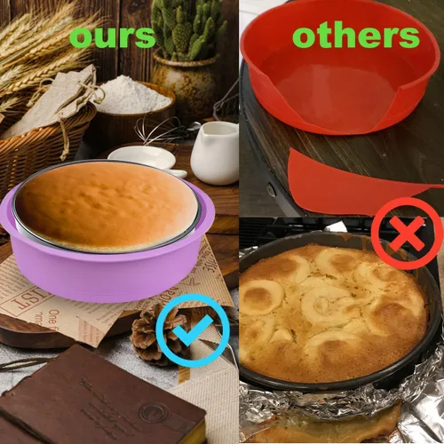 Vista 5 de 3 protectores de sartén desmontable, protector de baño de agua, bandeja de silicona para tartas de queso de 9 pulgadas para evitar que el agua entre