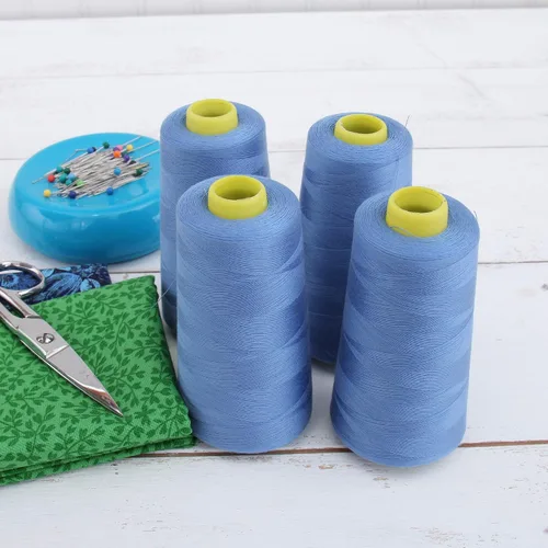 Vista 21 de Threadart Hilo Serger - Costura Poliéster - 2750 Yard Cono 40/2 - Aguamarina Polyester serger thread for overlock sewing, seams and garment