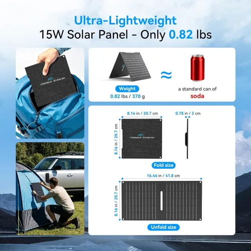 Vista 4 de Pantalla inteligente portátil del cargador del panel solar pequeño de 15W
