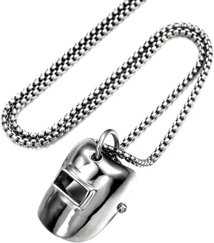 Vista 4 de Havamoasa Collar hiphop soldador casco colgante cuello cadena plata joyería regalo para hombres mujeres