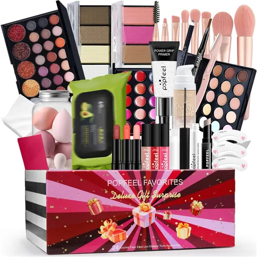 Vista 12 de Kit de maquillaje todo en uno rosa intenso para mujeres, kit completo, regalo de maquillaje para el día de la madre, para mujeres y niñas, paquete