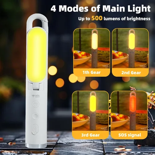 Vista 5 de Linterna LED para campamento, luz de emergencia recargable para cortes de energía, luz de techo portátil, linterna al aire libre, 9 modos