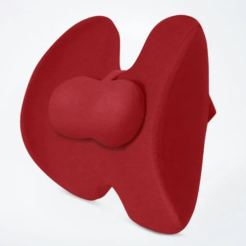 Vista 9 de Almohada de apoyo lumbar para silla de oficina, automóvil, almohada lumbar de espalda baja, cojín de espuma viscoelástica, cojín de respaldo
