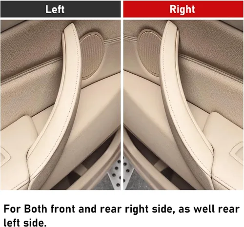 Vista 5 de TTCR-II Compatible con 2007-2013 BMW X5 cubierta para manija de puerta X6 2008-2014, 3 piezas de cubierta interior de manija de puerta beige para X5