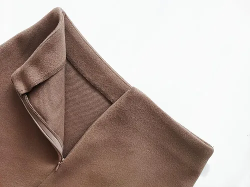 Vista 5 de TONCHENGSD Minifalda de cintura alta de lana para mujer, minifalda de tubo