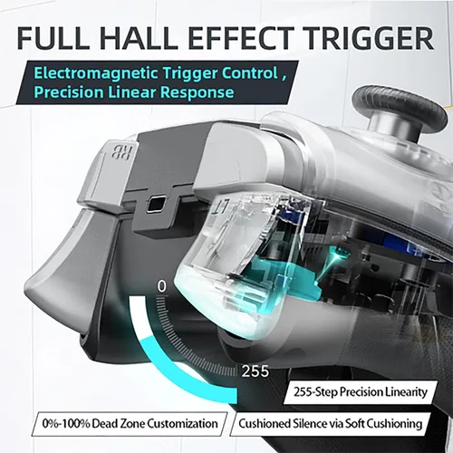 Vista 5 de Machenike G5 Pro Tri-mode Switch Controller, USBBluetooth 5.02.4G, with Programmable Button, Joystick, Hall Trigger, Kailh Micro Switches, Switch