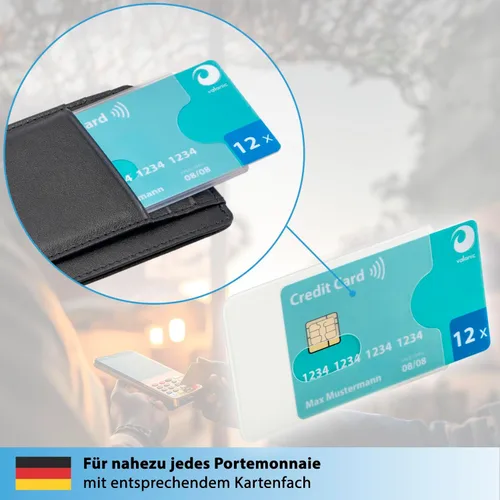 Vista 3 de valonic Fundas para tarjetas de crédito - Paquete de 12 - Fundas de plástico transparente resistentes - Fundas protectoras