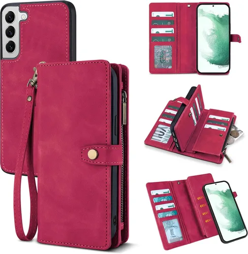 Vista 33 de TwoHead - Funda tipo cartera para Samsung Galaxy S22, 11 tarjeteros, color negro Sueño Negro