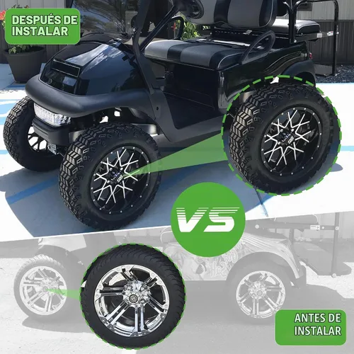 Vista 3 de 10L0L - Juego de cubiertas de tapa central para ruedas de carrito de golf universal SS para EZGO, Club Car, Yamaha, 4 piezas (negro)
