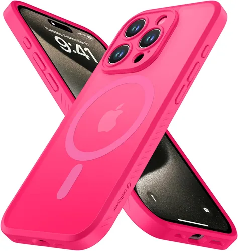 Vista 17 de CellEver Funda magnética fuerte para iPhone 15 Pro [protección de cámara] [prueba de caídas de grado militar] [compatible con MagSafe] Funda delgada