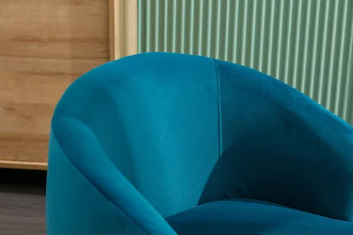Vista 75 de Silla giratoria decorativa, moderna silla tapizada de barril con respaldo ergonómico y cojín cómodo, sillón individual de ocio para sala de estar